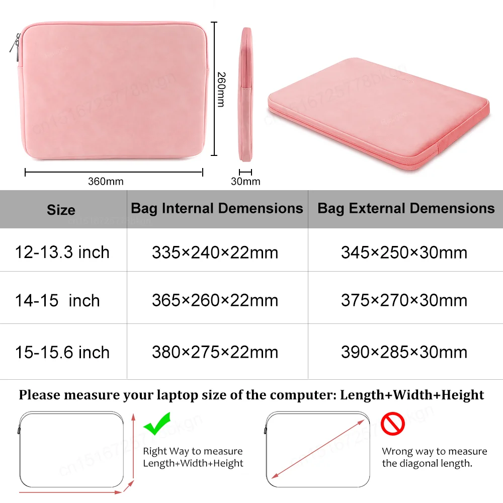 Laptop Sleeve Bag for Macbook Air Pro 13 13.3 14 15.4 15.6 Inch Notebook Pouch for Lenovo Asus HP Dell Portable Bag Cover Case - Image 2