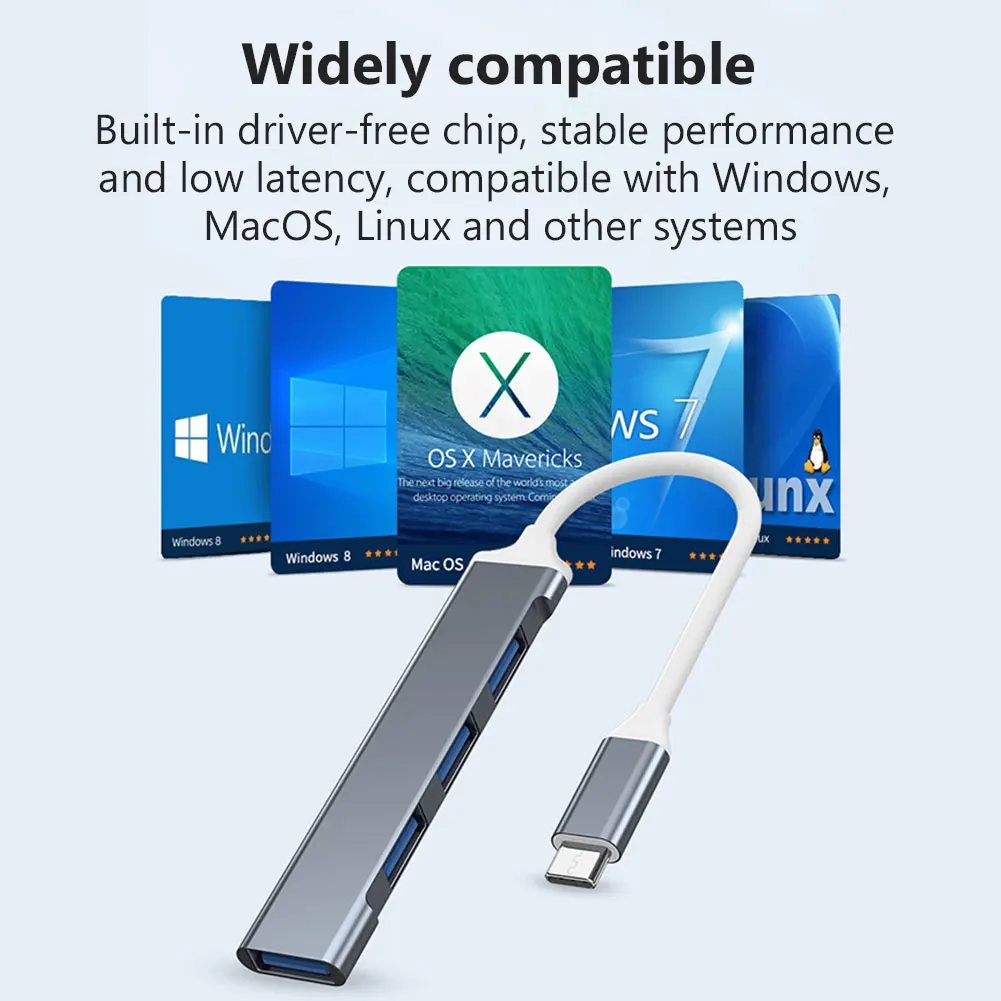 4 Port Multi Splitter Adapter OTG USB C HUB USB Type C 3.0 2.0 for Lenovo Huawei Xiaomi Macbook Pro 15 Air Pro Accessories - Image 5