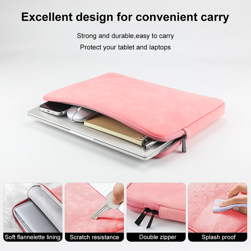 Laptop Sleeve Bag for Macbook Air Pro 13 13.3 14 15.4 15.6 Inch Notebook Pouch for Lenovo Asus HP Dell Portable Bag Cover Case - Image 5